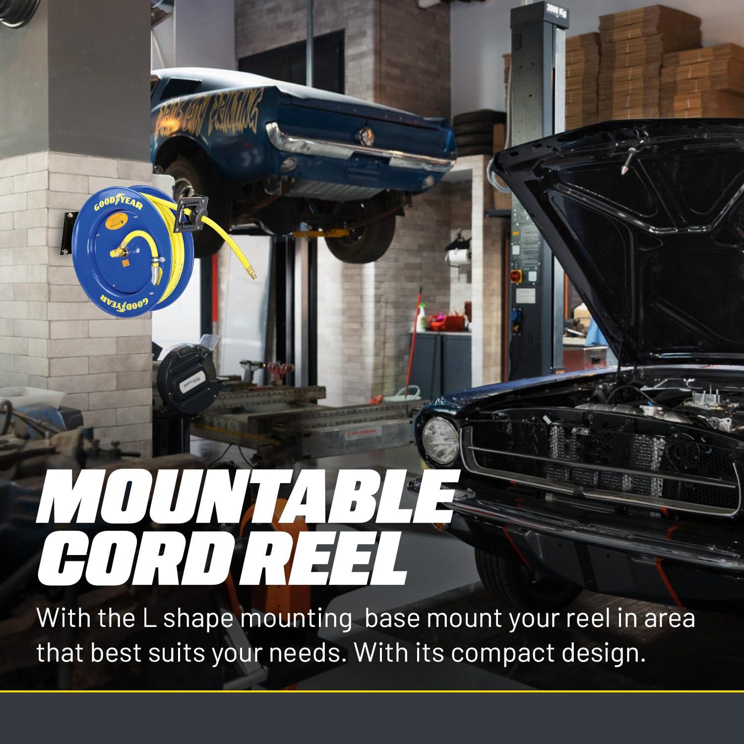 Carrete de Manguera Retráctil Goodyear 3/8" x 15m Caucho SBR