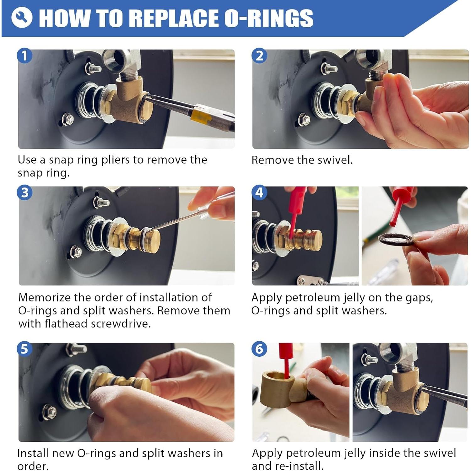 Carrete de Manguera Manual MEKOH 50ft 4000PSI Montaje Pared