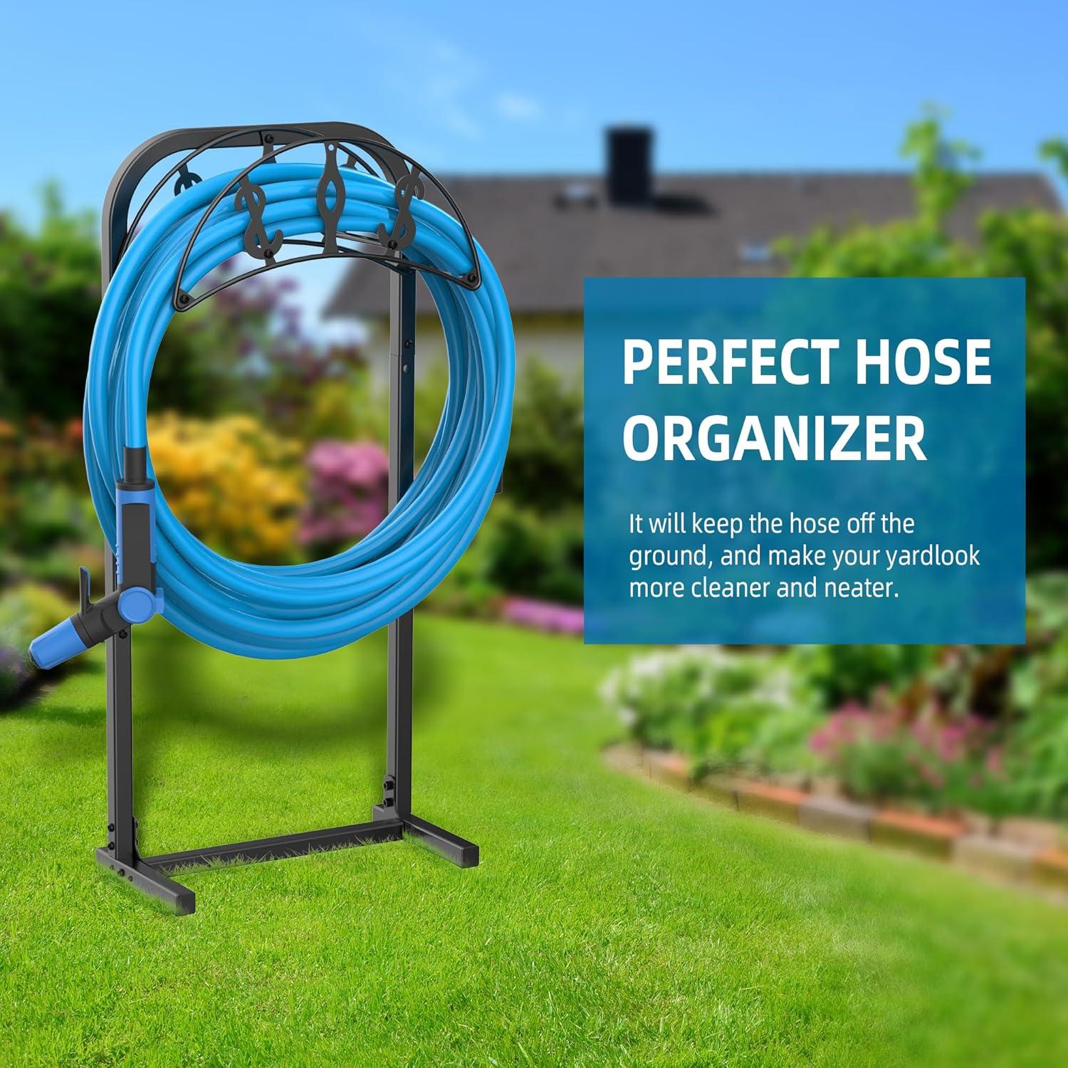 Soporte para Manguera de Jardín Kesito 150 pies Metal Negro