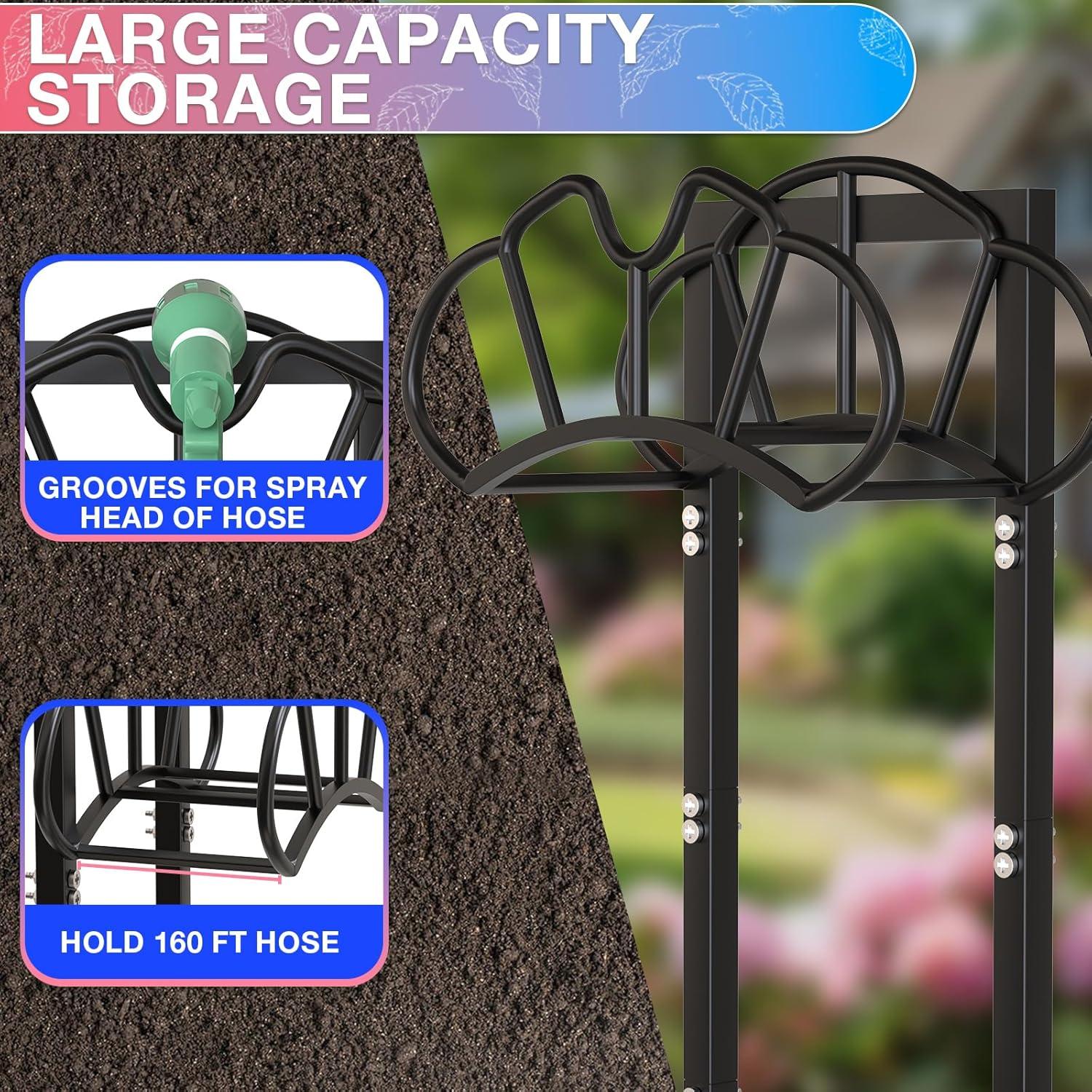 Soporte para Manguera de Jardín Qatsrin 3,32 kg Negro