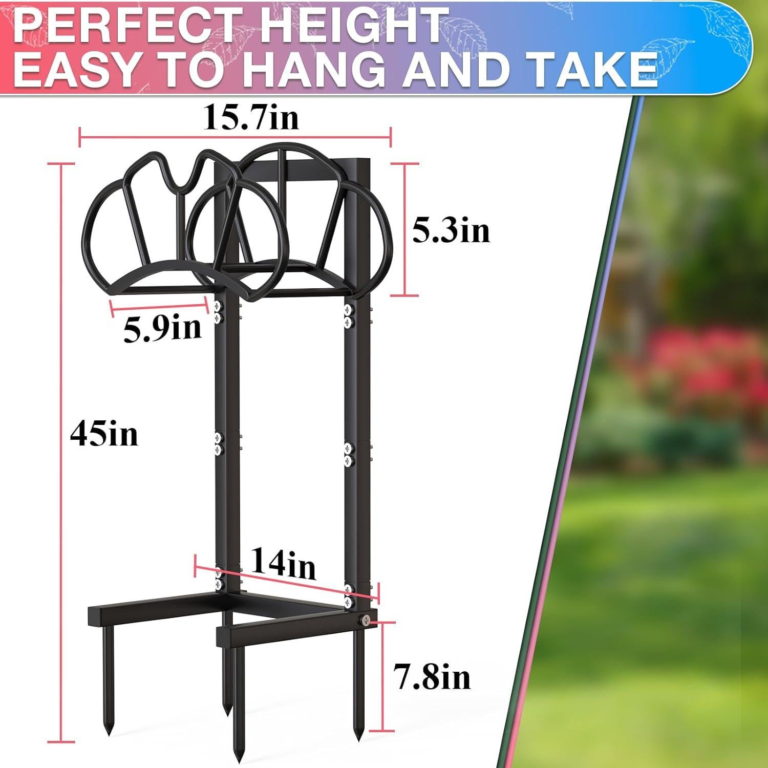 Soporte para Manguera de Jardín Qatsrin 3,32 kg Negro