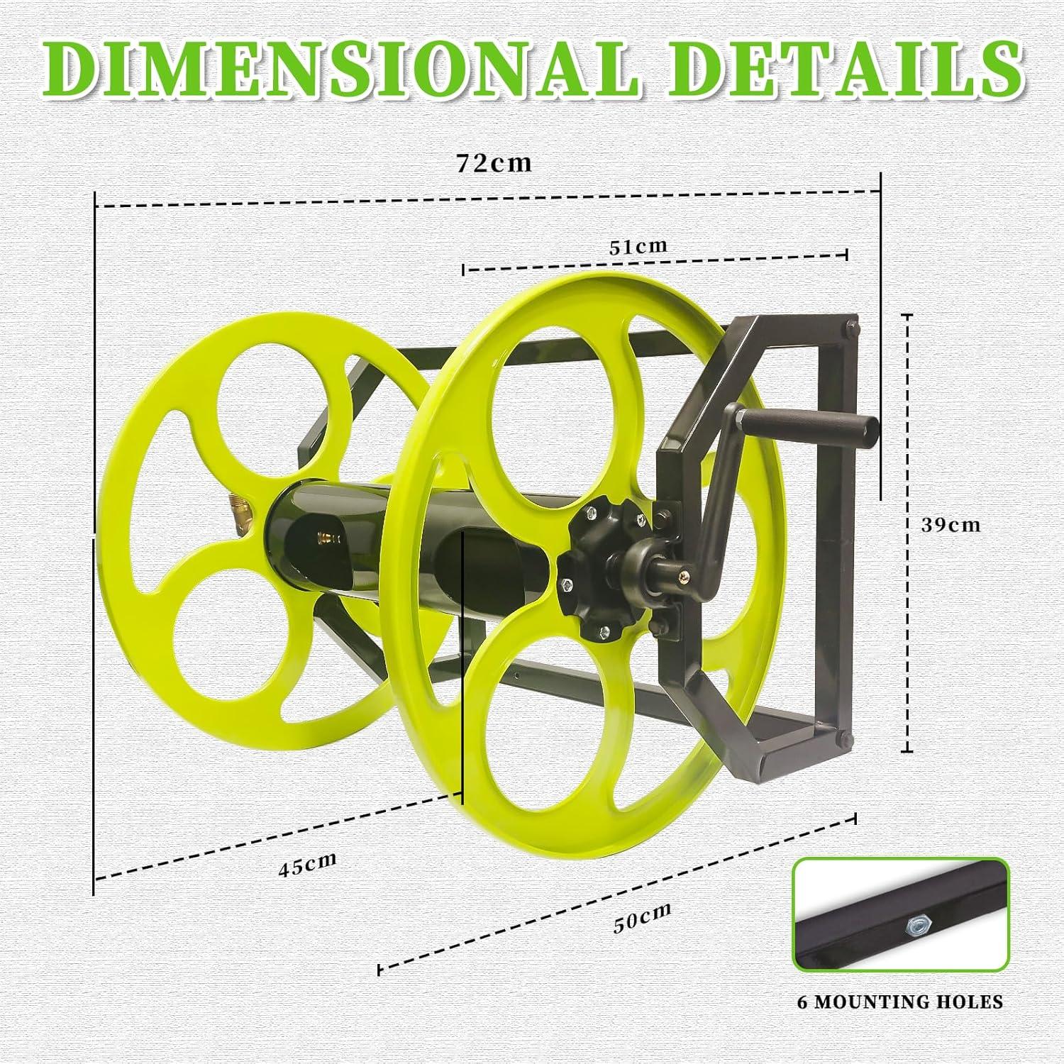 Carrete de Manguera de Jardín CXCESNS 300 Pies Montaje Pared
