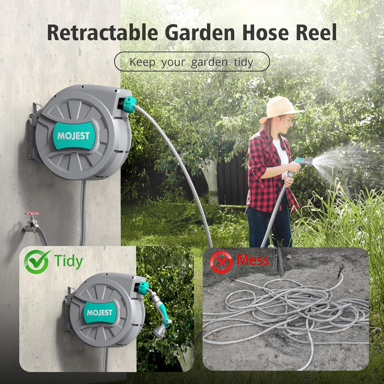 Carrete de Manguera de Jardín Mojest 30,48 m Gris Oscuro