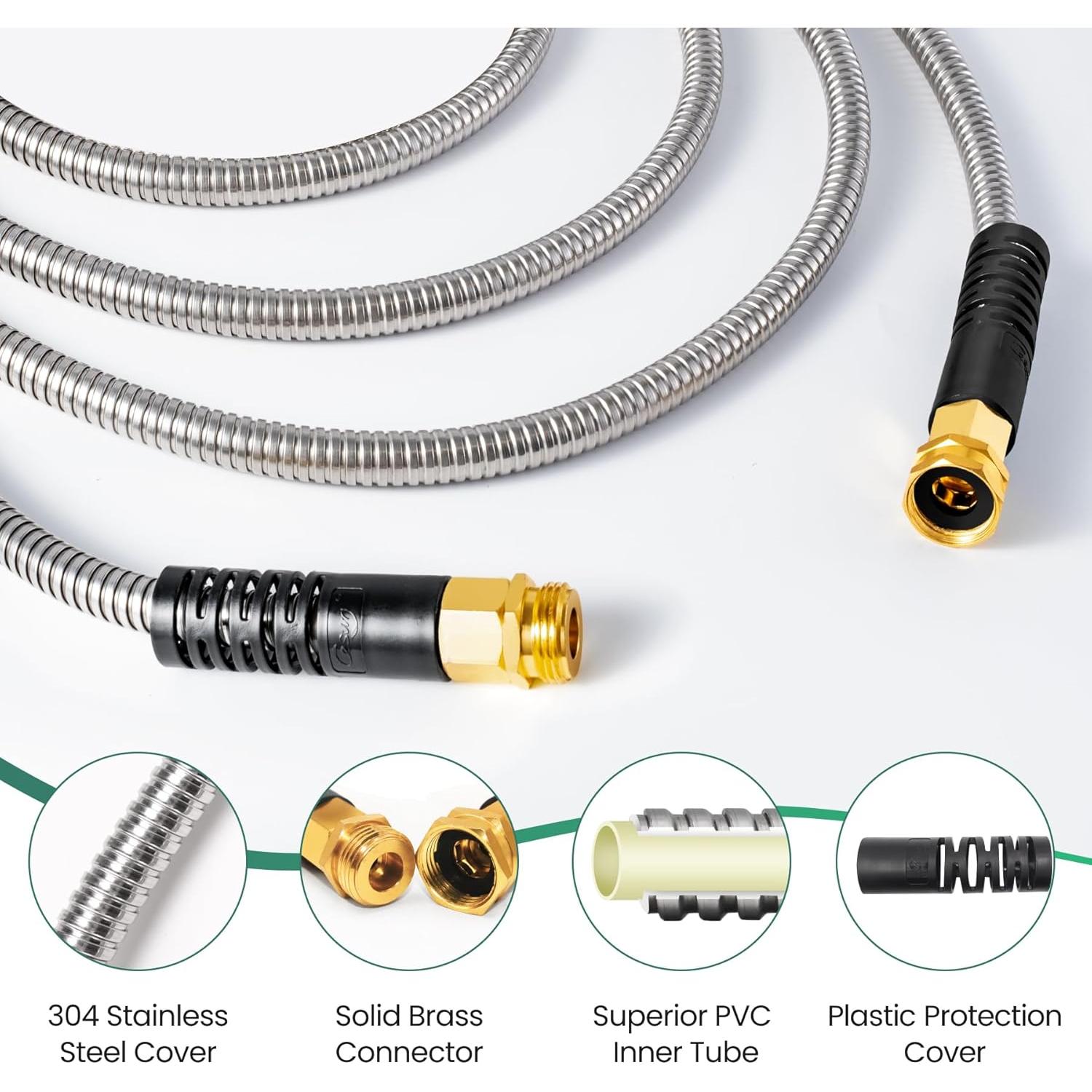 Manguera de Jardín Cesun 5FT Acero Inoxidable Flexible