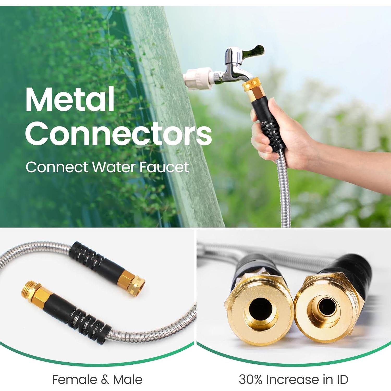 Manguera de Jardín Cesun 5FT Acero Inoxidable Flexible