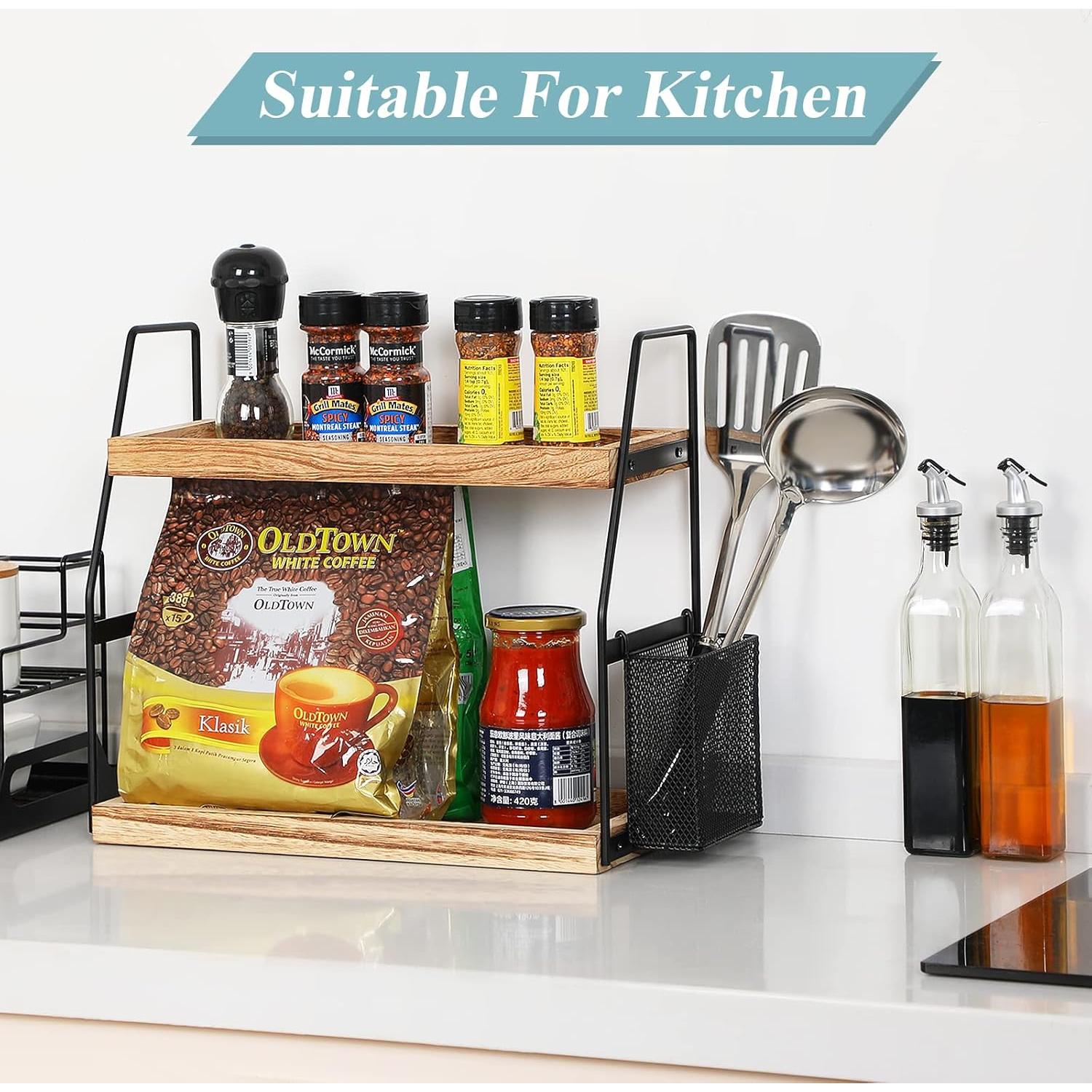 Organizador de Baño Uneviesyka 2 Niveles Madera 35.5x17cm