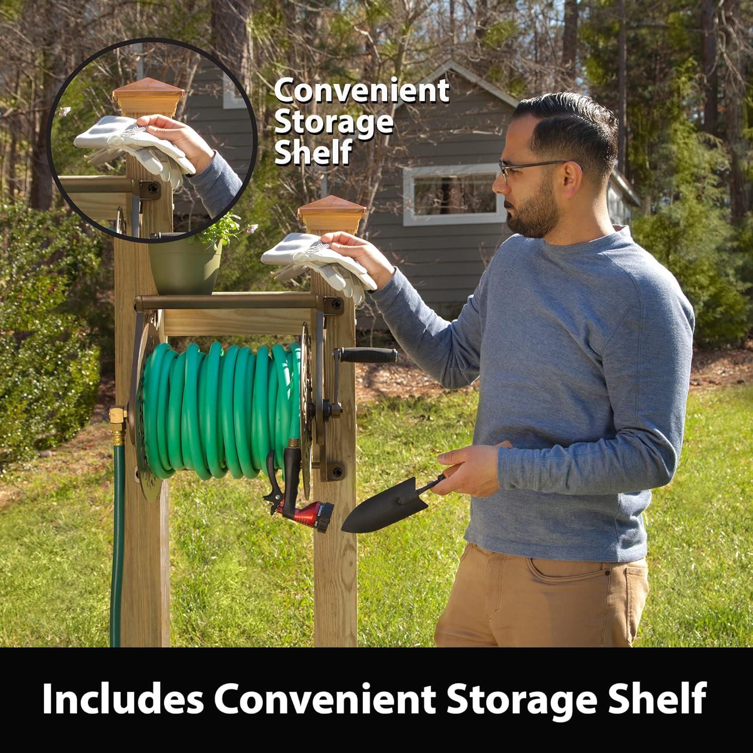 Carrete de Manguera Liberty Garden 704 Montado en Pared 125 Pies