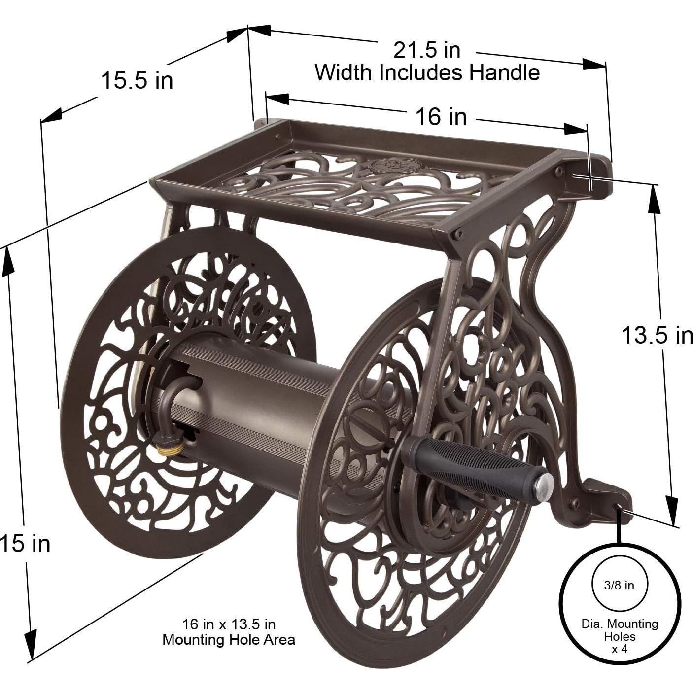 Carrete de Manguera Liberty Garden 704 Montado en Pared 125 Pies