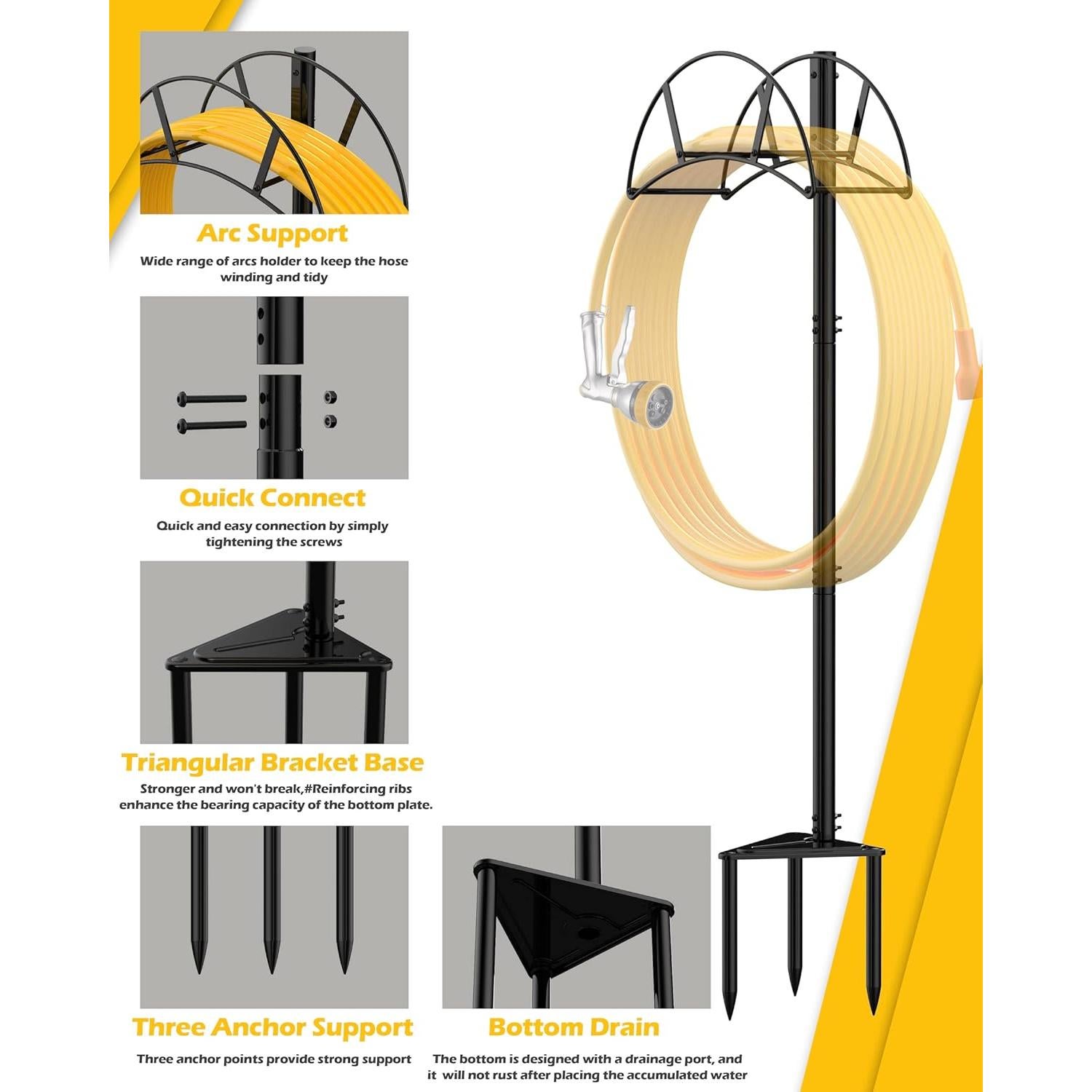 Soporte de Manguera de Jardín Suchek de Metal 2,49 kg