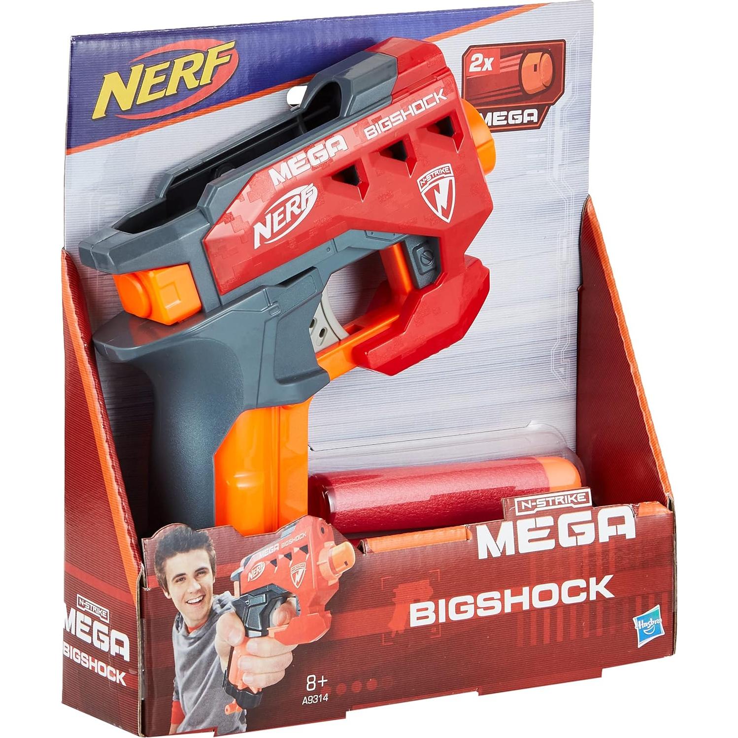 Nerf Blaster BigShock Hasbro Mega con 2 Dardos Silbadores