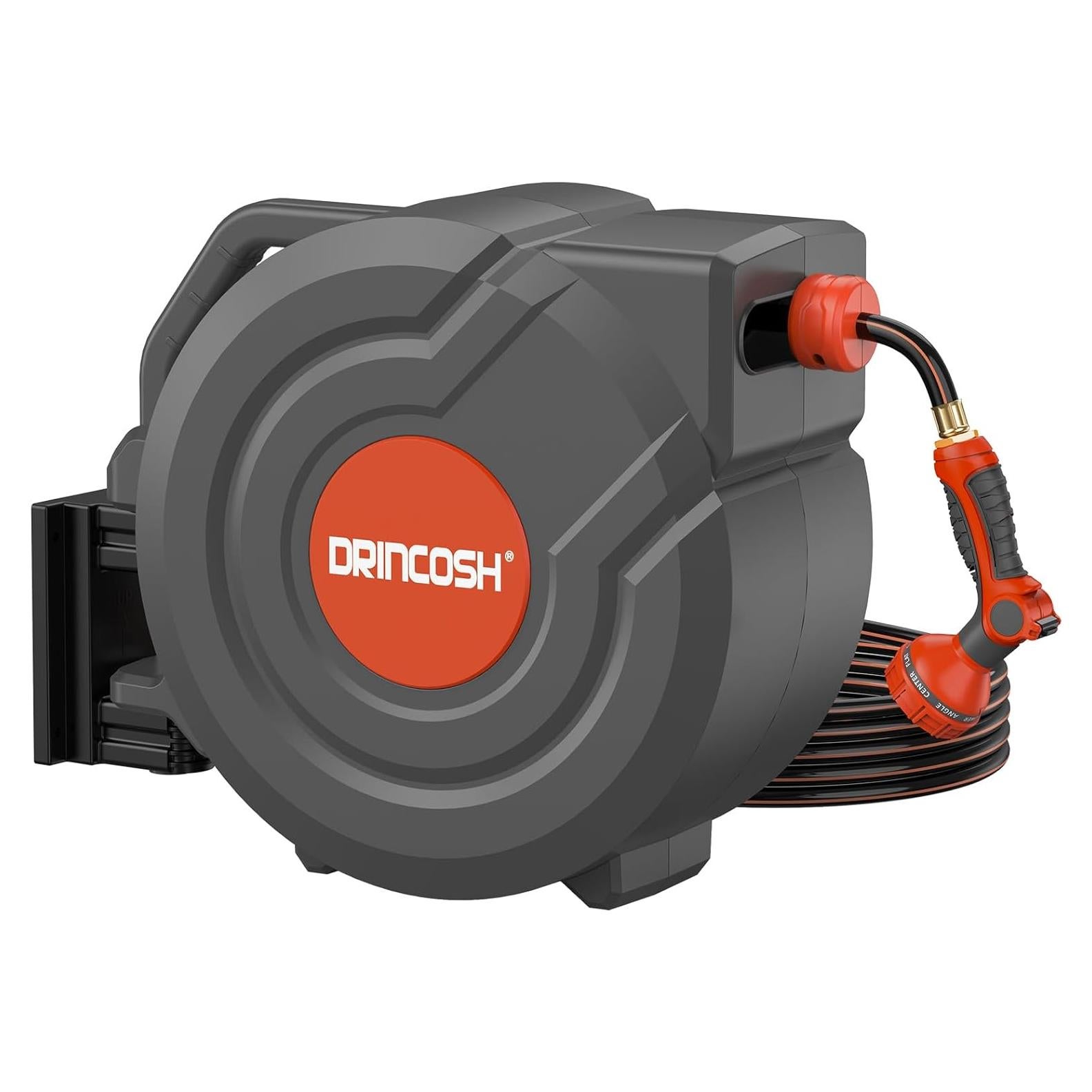 Carrete de Manguera de Jardín DRINCOSH 5/8" x 27.43 m Retráctil