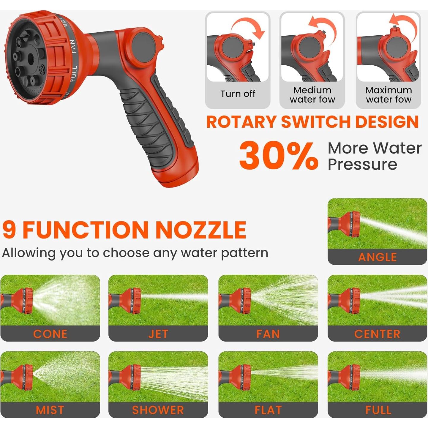 Carrete de Manguera de Jardín DRINCOSH 5/8" x 27.43 m Retráctil