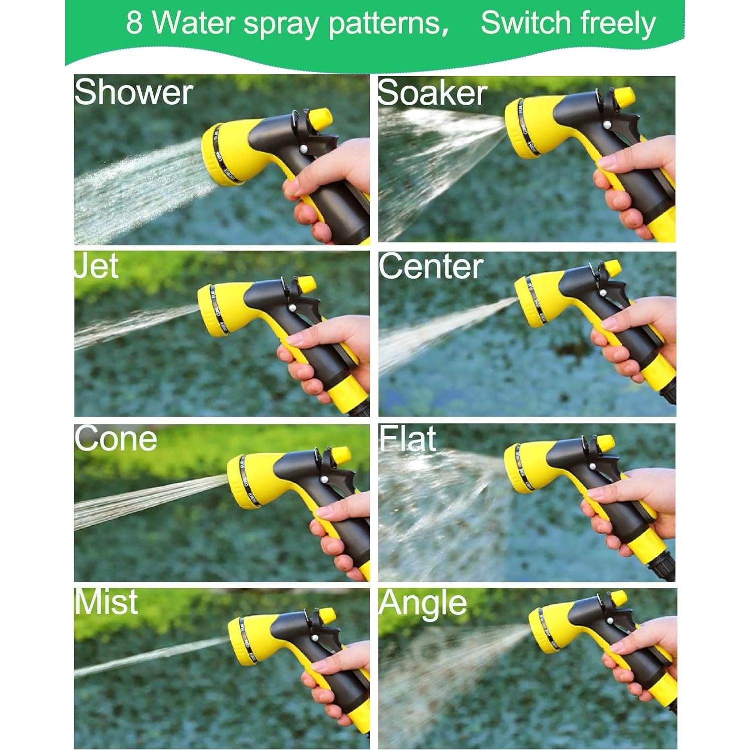Manguera de Jardín AiPertop 15.24m Expandible con Boquilla 8 Modos