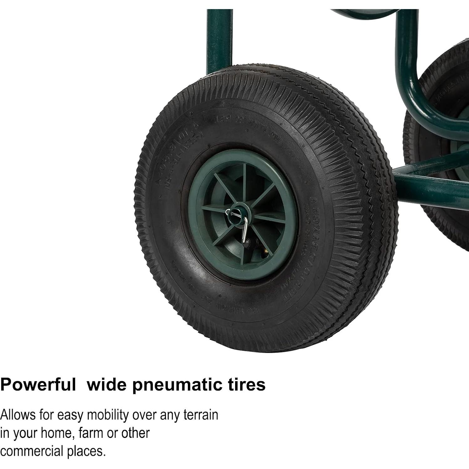 Carro de Manguera Outvita 300 Pies Verde con Ruedas