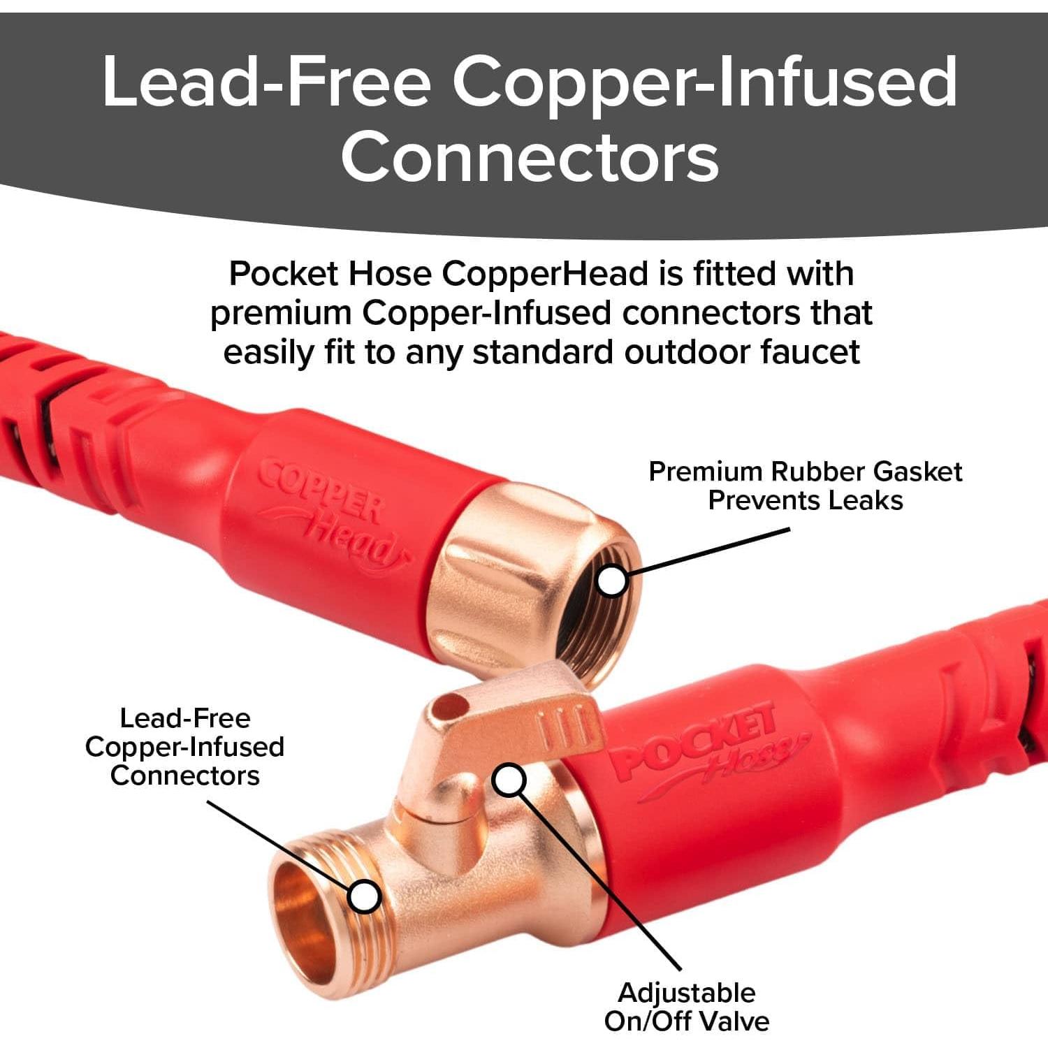 Manguera de Jardín Pocket Hose Copper Head 15,24 m Anti-Explosión