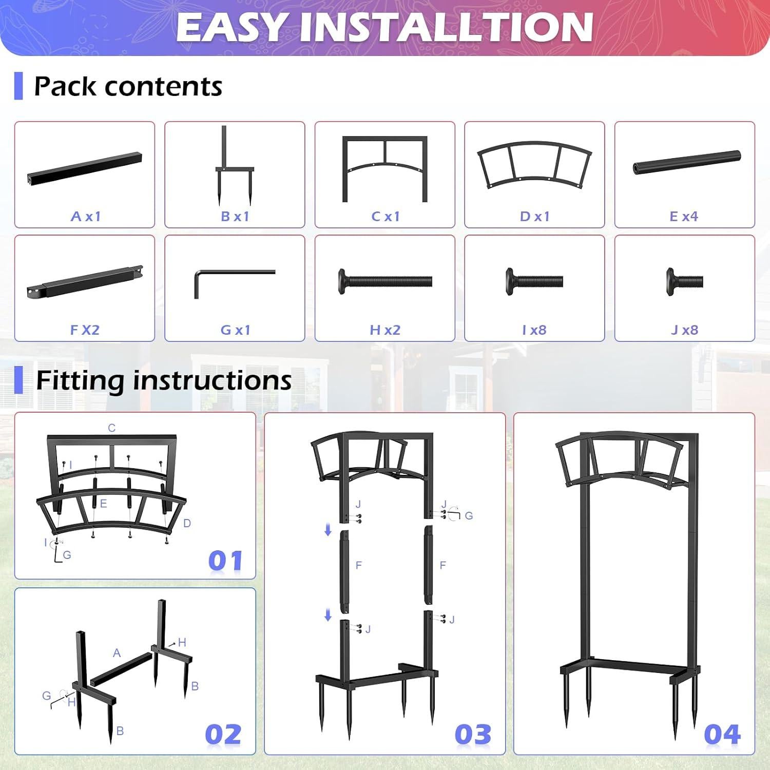 Soporte para Manguera de Jardín OLV 150 pies Metal Negro