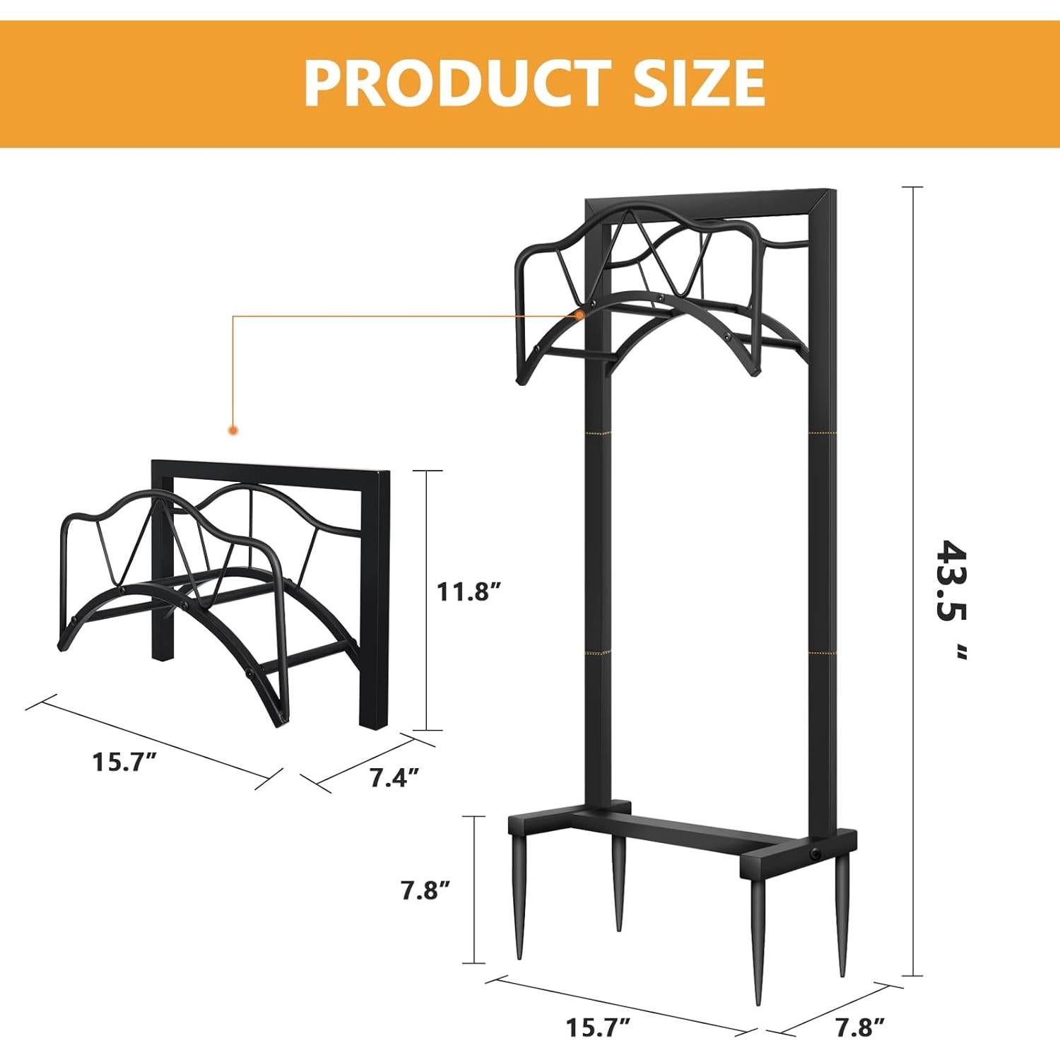 Soporte para Manguera de Jardín HWRHTR 150 pies Negro