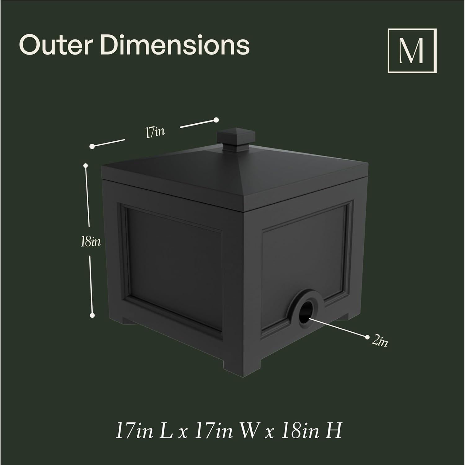 Bin para Manguera de Jardín Mayne Fairfield Negro 30,48 cm