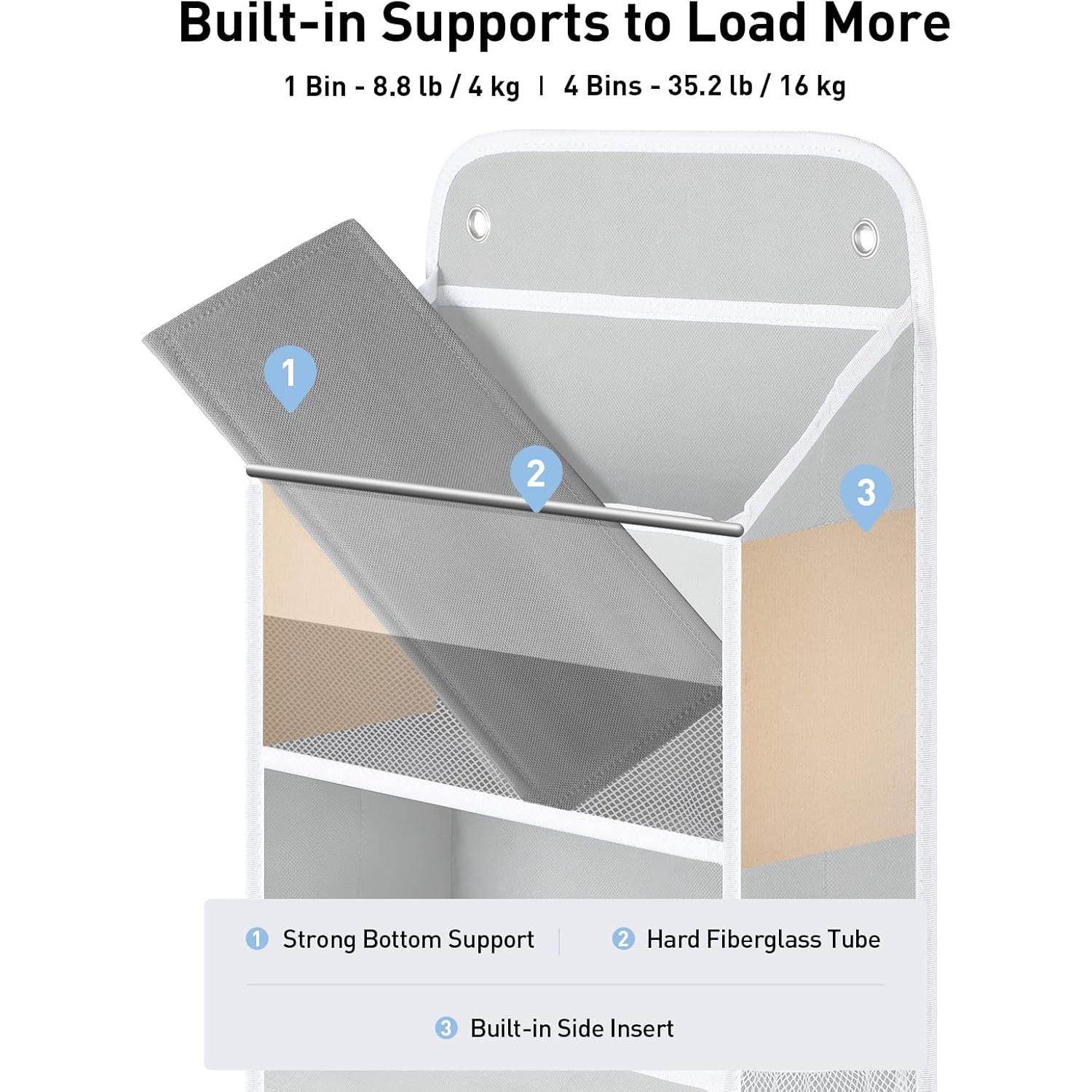 Organizador sobre la puerta Yecaye 4 Niveles 15.9 kg Gris