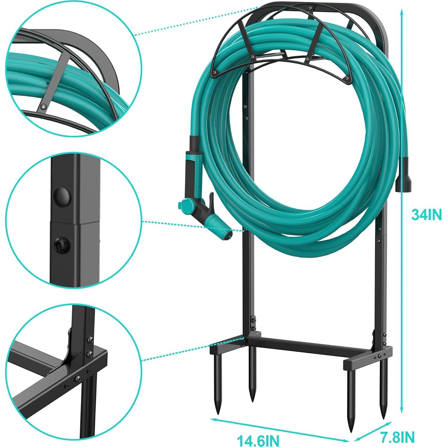Soporte para Manguera Meykwod 150 pies Metal Negro