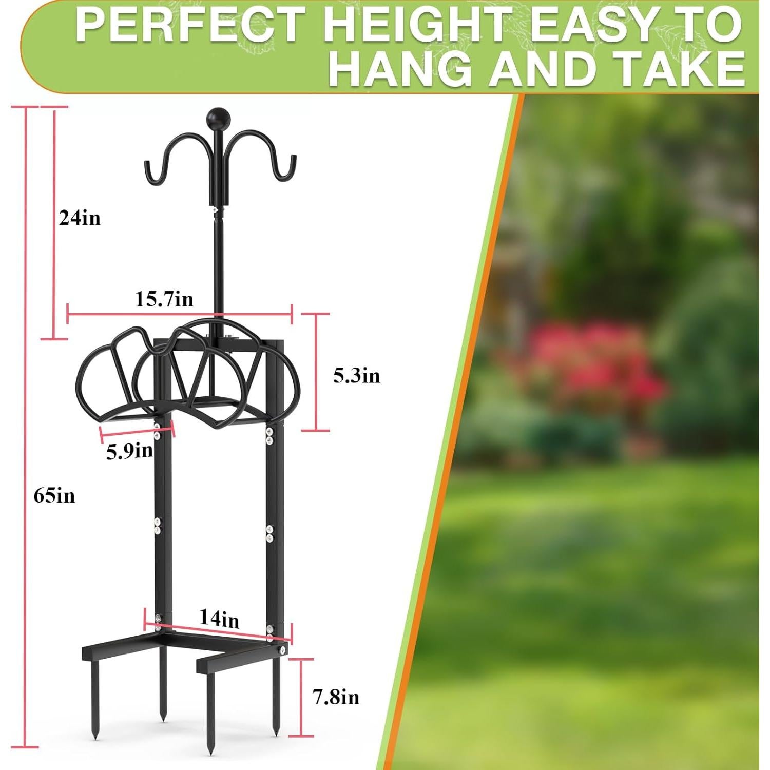 Soporte de Manguera de Jardín Qatsrin con Ganchos 3,75 kg
