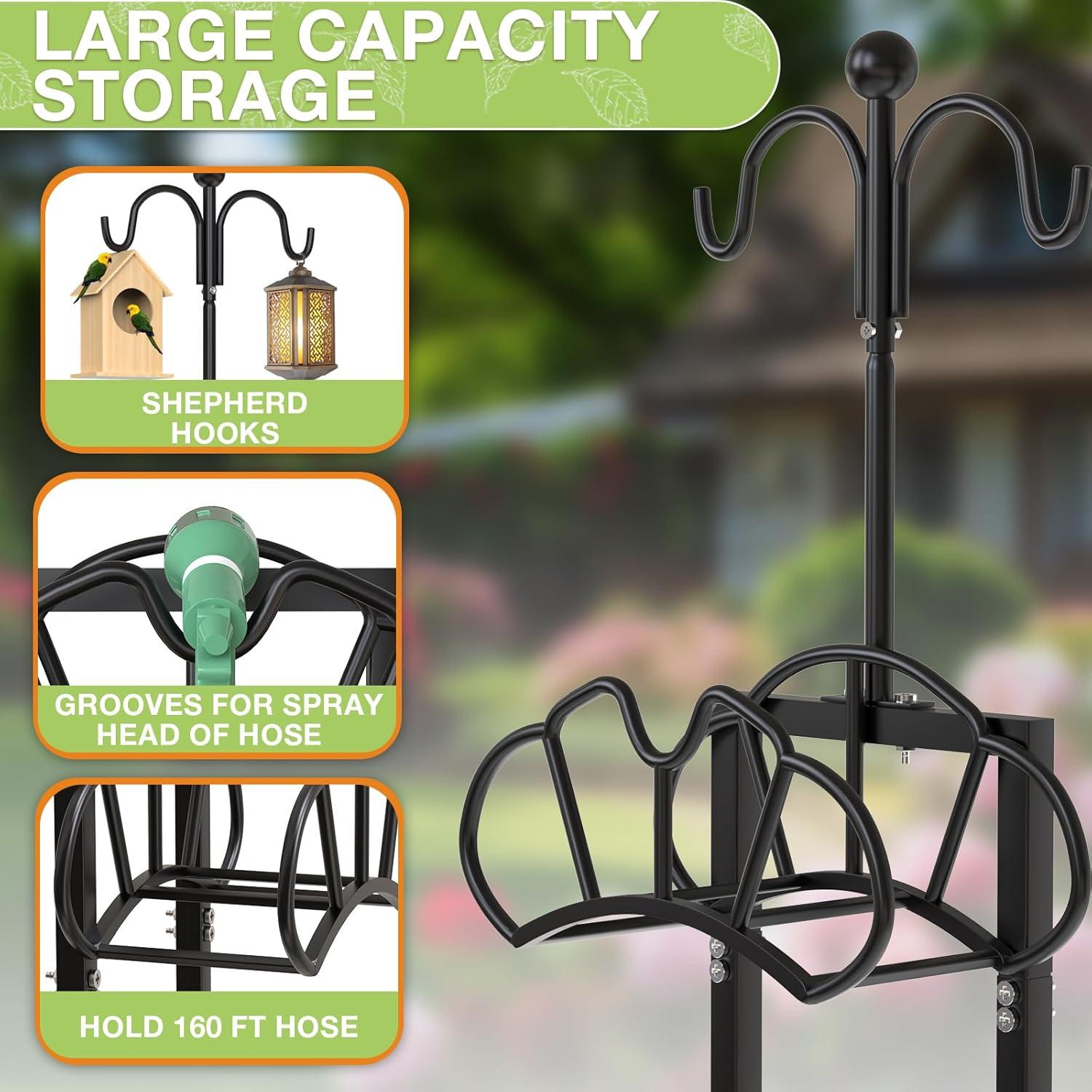 Soporte de Manguera de Jardín Qatsrin con Ganchos 3,75 kg