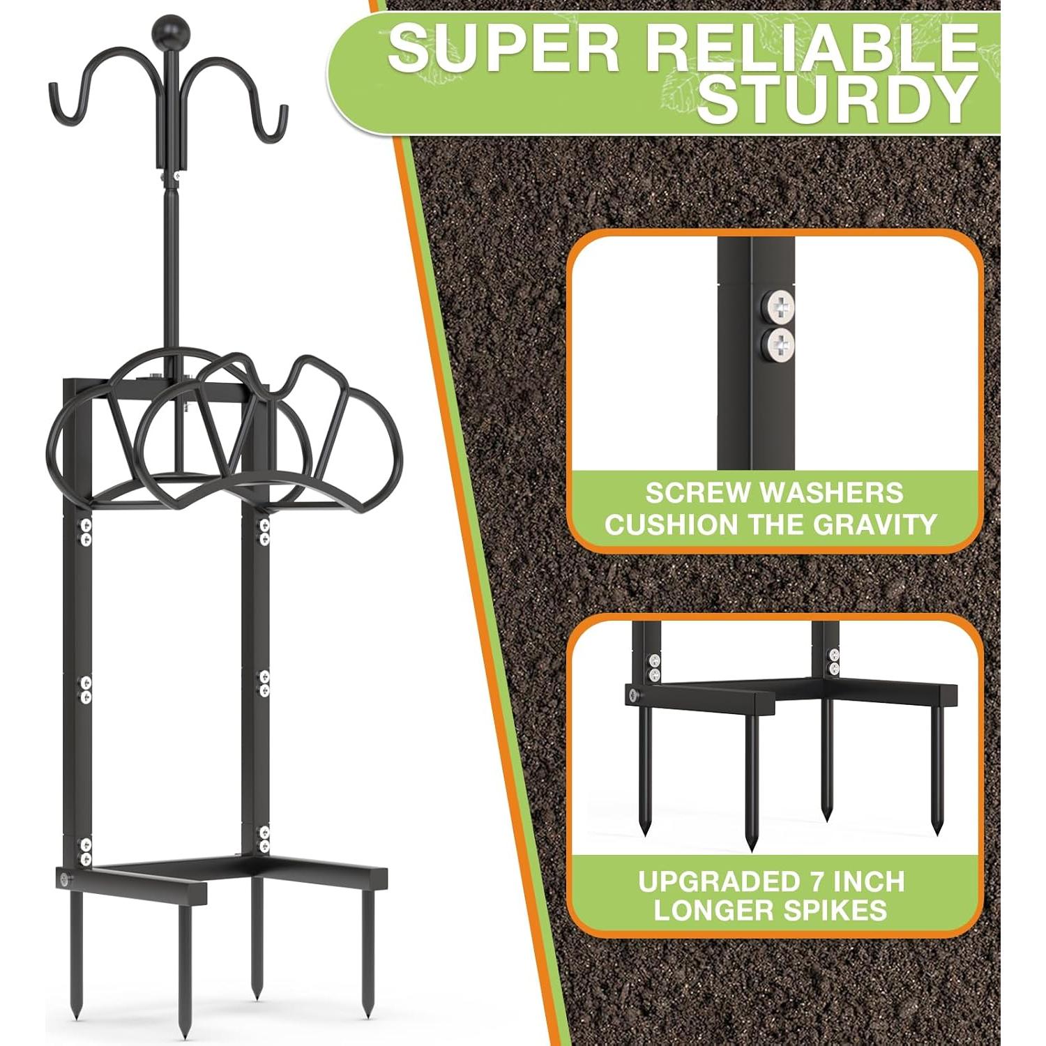 Soporte de Manguera de Jardín Qatsrin con Ganchos 3,75 kg