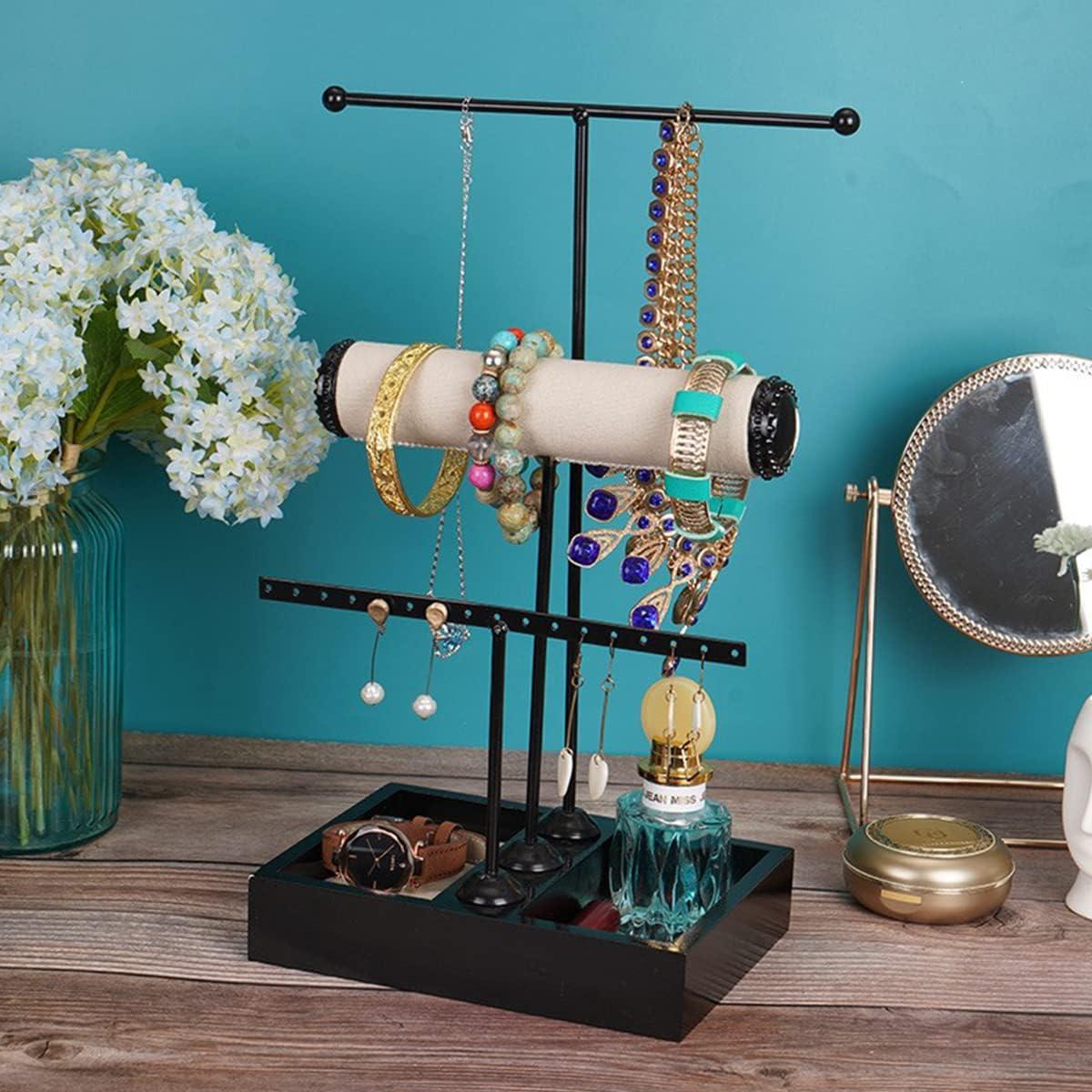 Soporte Organizador de Joyería Pemilosci Negro 3 Niveles