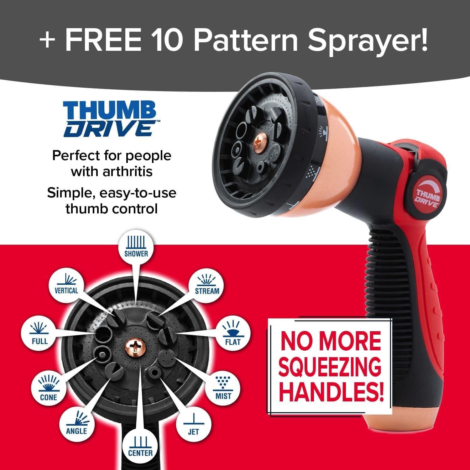 Pocket Hose Copper Head w/New Pocket Pivot Expandable Garden Hose 25 FT, AS SEEN ON TV, Swivels 360°, Advanced Tri-Tex Tubing & Force Field Jacket, 3X Stronger, Lead-Free, No-Kink, Anti-Burst w/APT