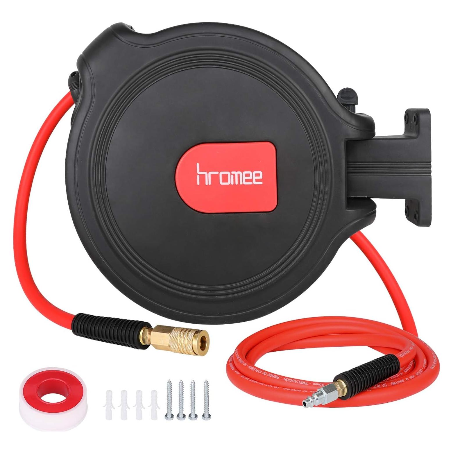 Carrete de Manguera de Aire Hromee 3/8" x 15,24 m Automático