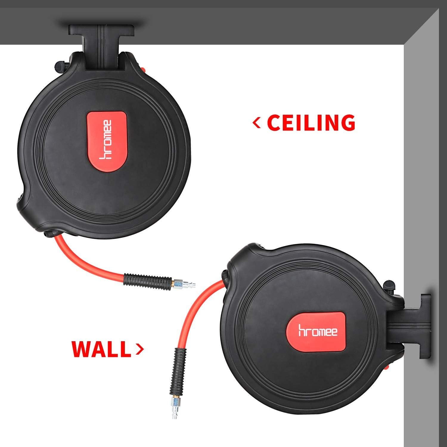 Carrete de Manguera de Aire Hromee 3/8" x 15,24 m Automático