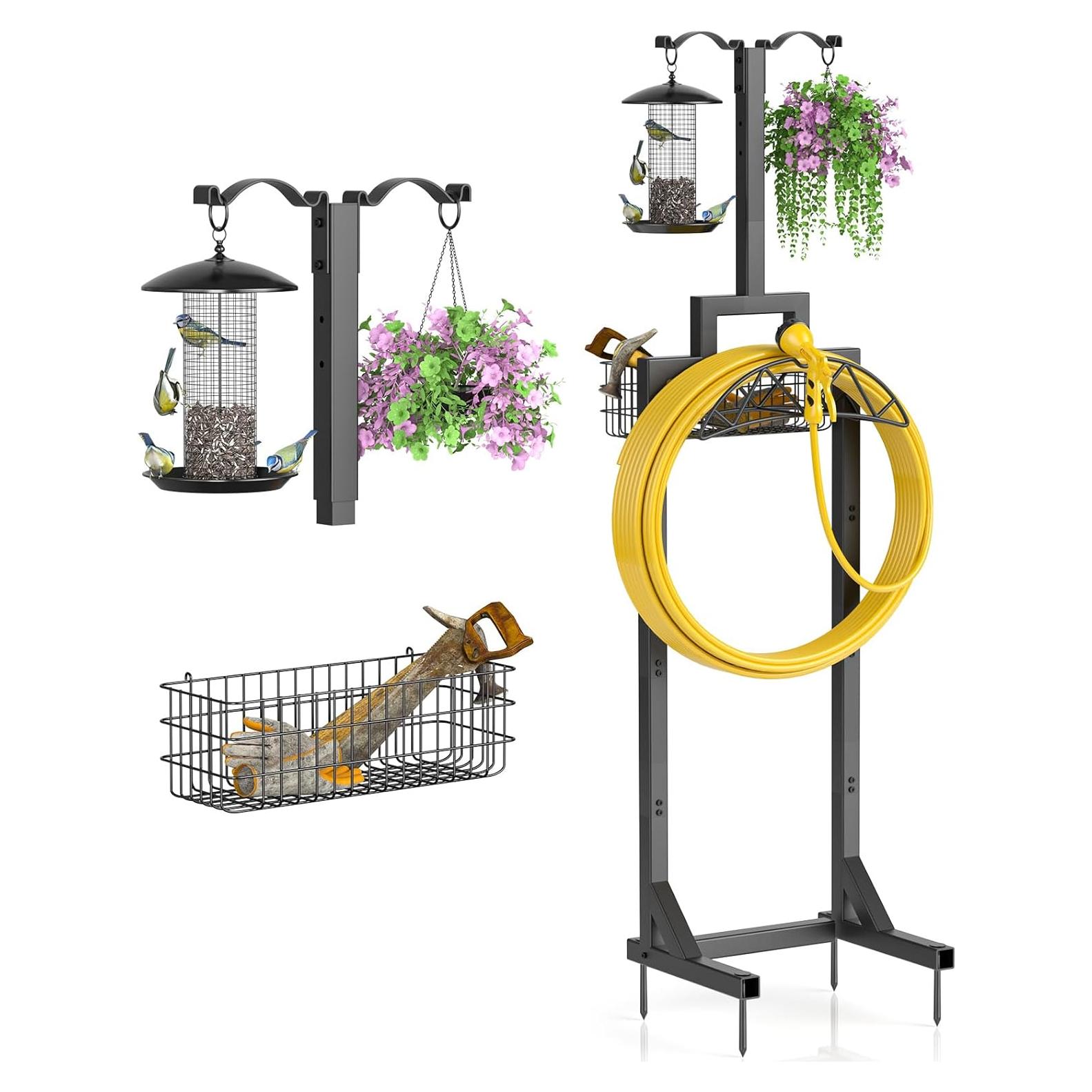 Soporte para Manguera de Jardín Nathomaim 203 cm con Canasta