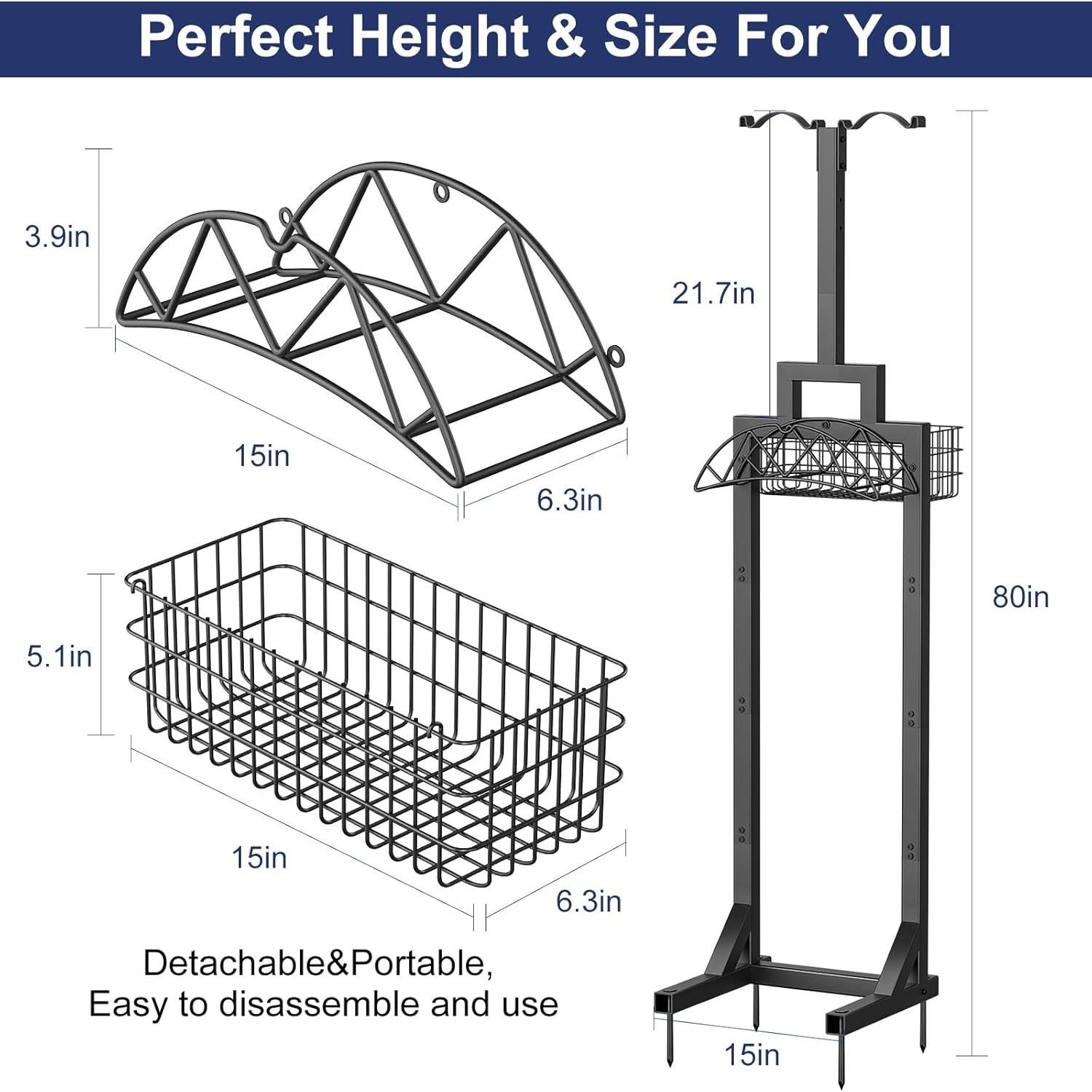 Soporte para Manguera de Jardín Nathomaim 203 cm con Canasta