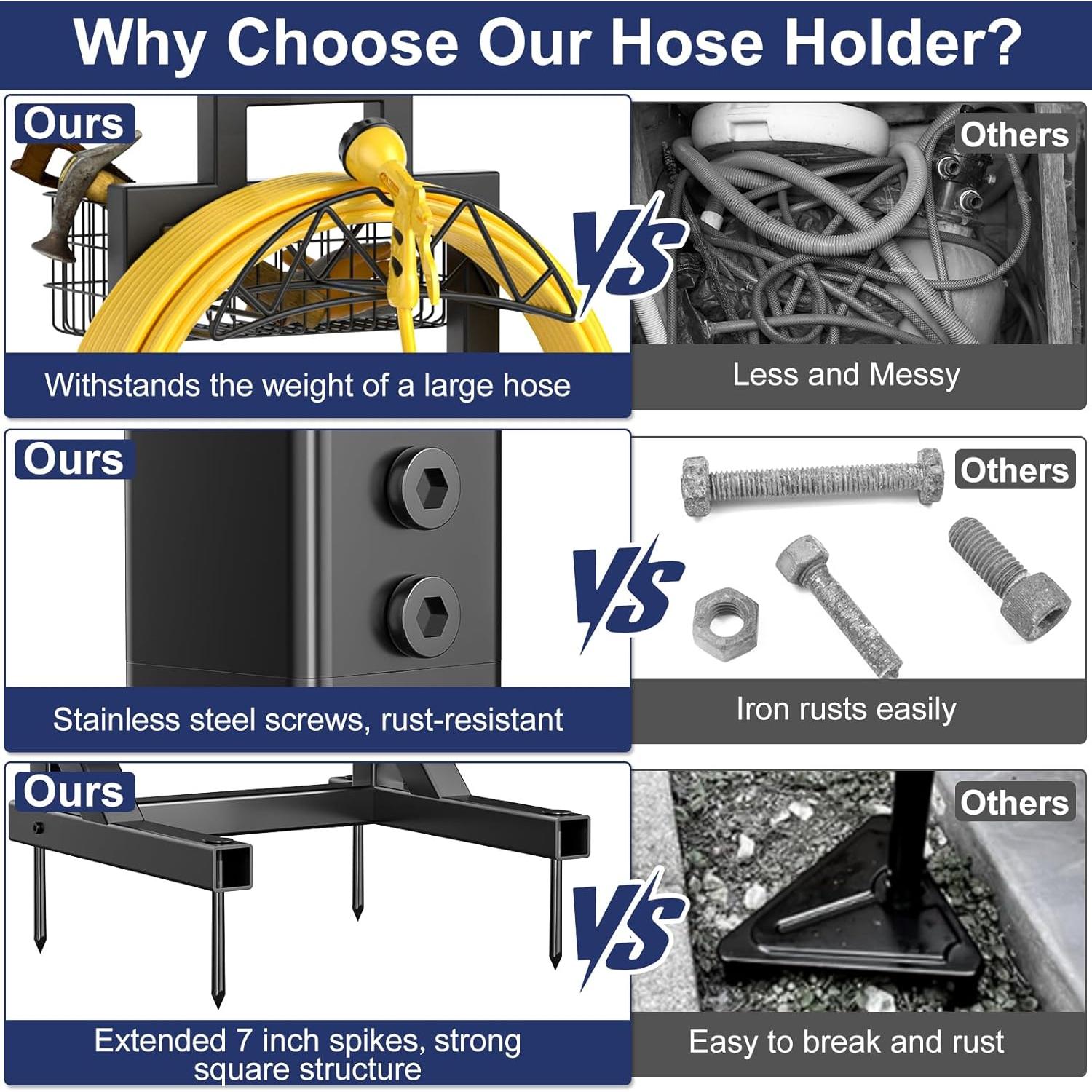 Soporte para Manguera de Jardín Nathomaim 203 cm con Canasta