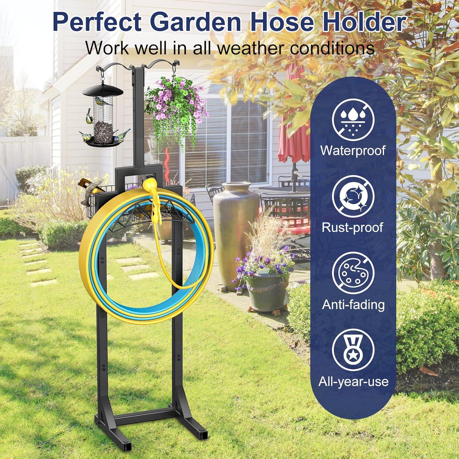 Soporte para Manguera de Jardín Nathomaim 203 cm con Canasta