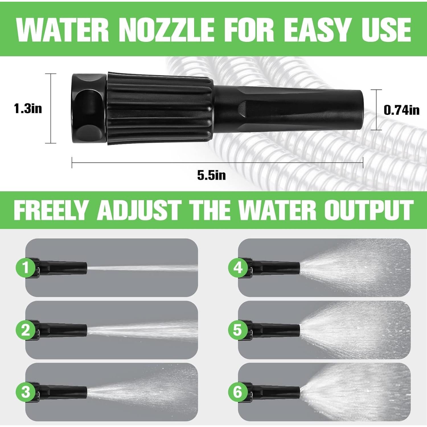 Manguera de Jardín de Acero Inoxidable 30,48 m con Boquillas