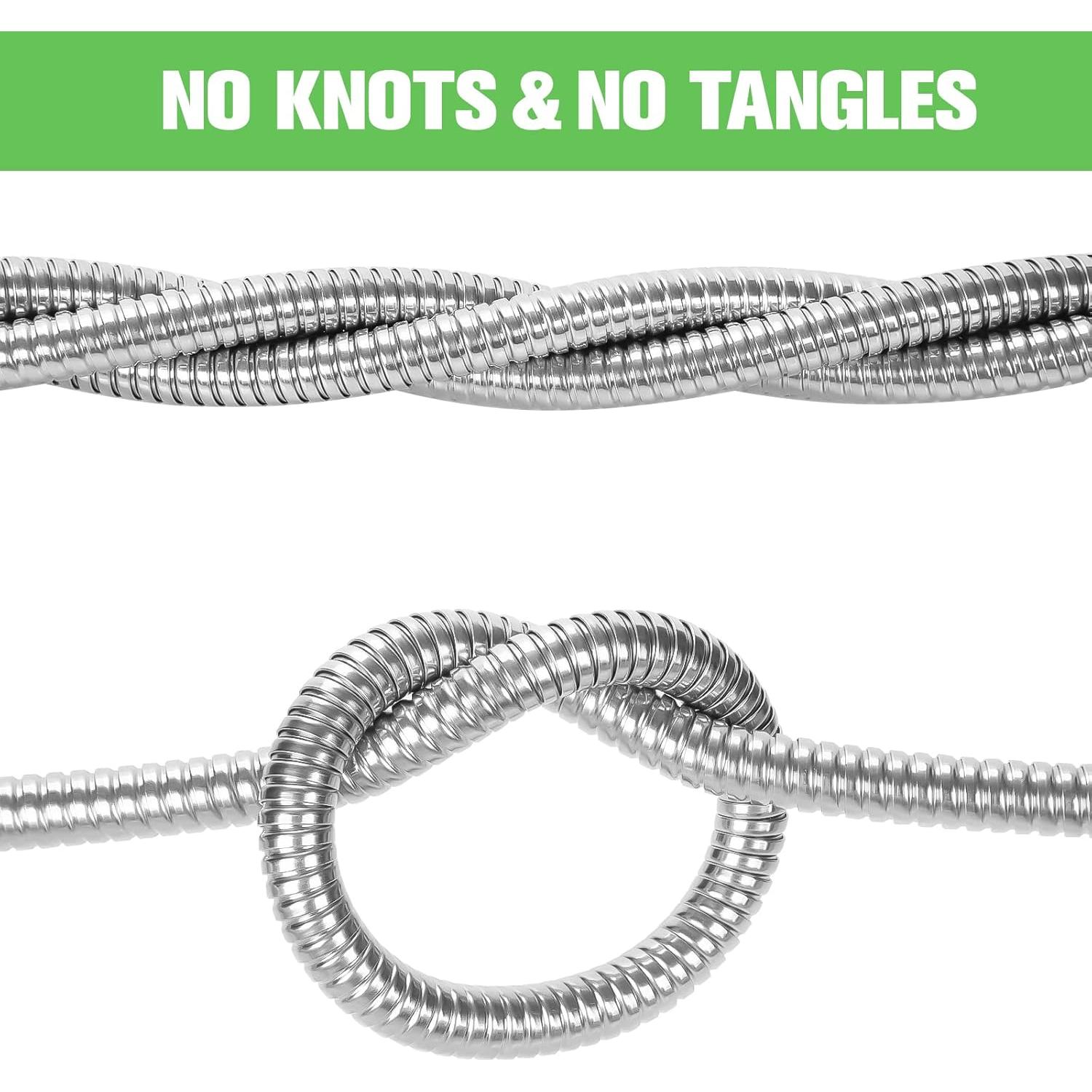 Manguera de Jardín de Acero Inoxidable 30,48 m con Boquillas