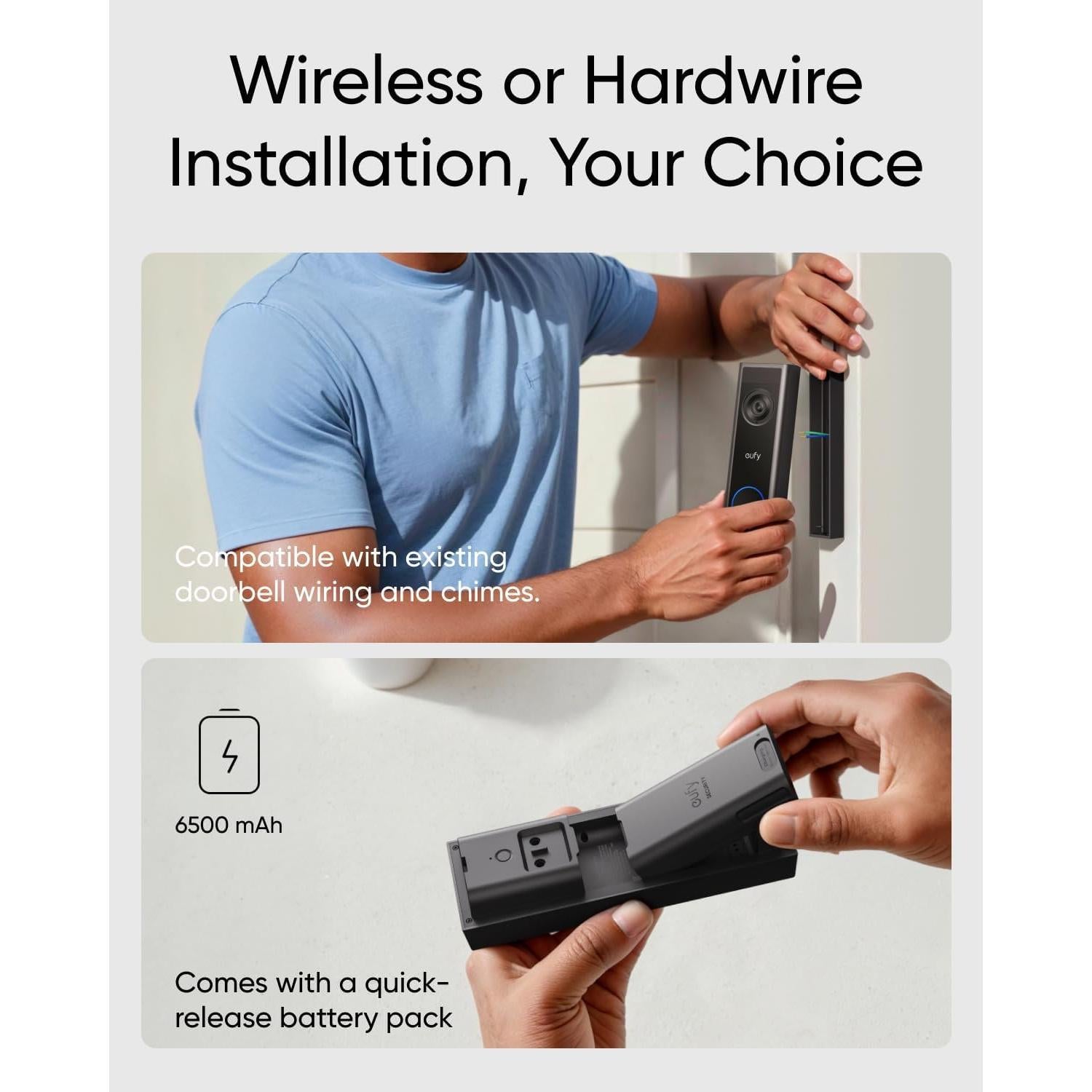 Timbre de Video eufy C31 2K FHD Batería o Cableado