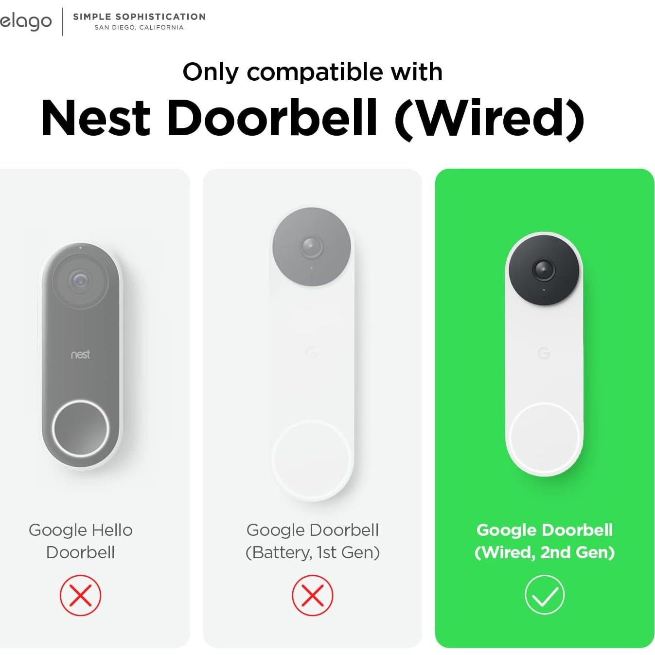 Funda de Silicona elago para Google Nest Hello Negro