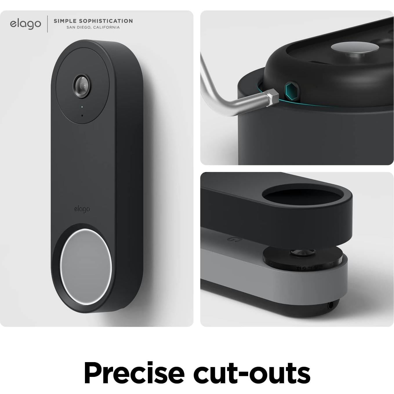 Funda de Silicona elago para Google Nest Hello Negro