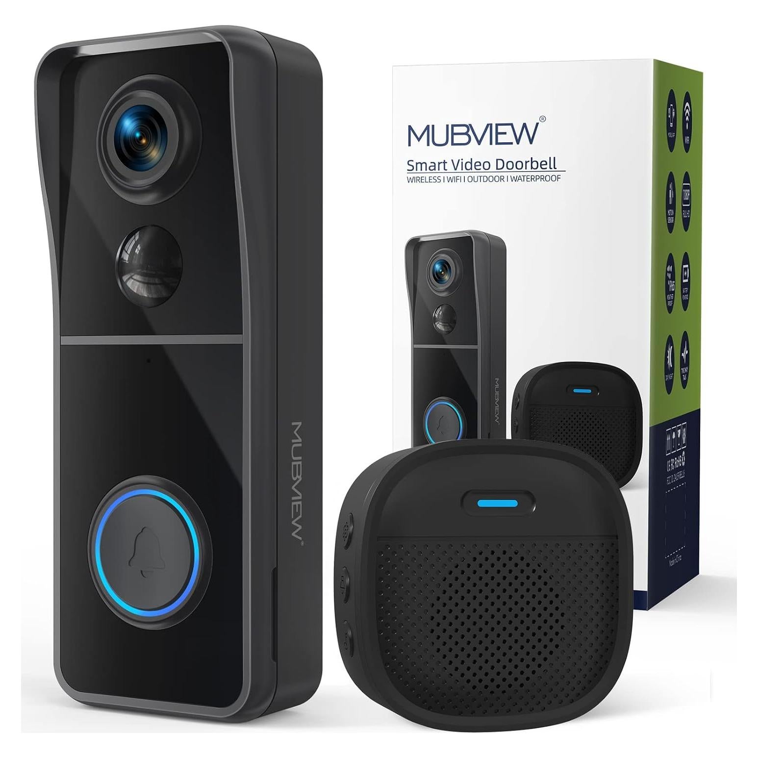 Cámara Timbre Inalámbrica MUBVIEW 1080P con Sensor PIR