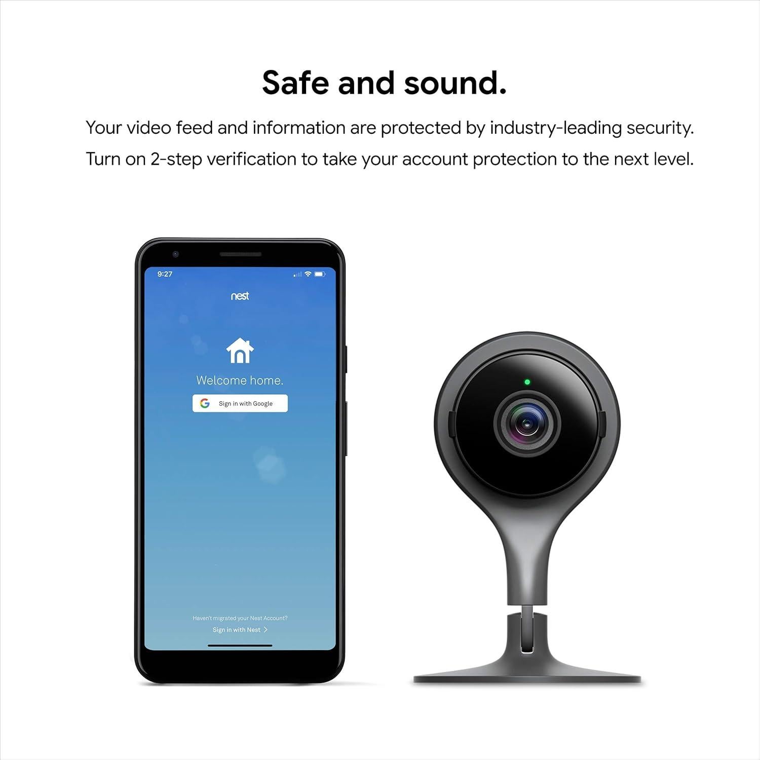 Cámara Google Nest Cam Interior 1ra Gen 1080p HD Wi-Fi