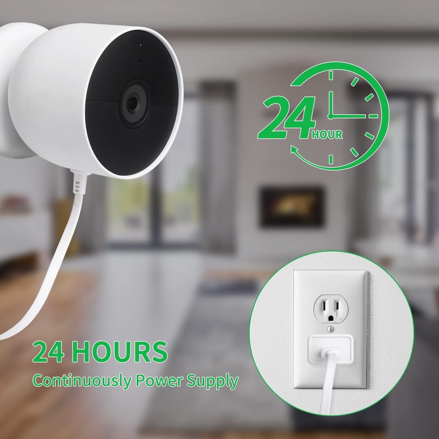 Adaptador de Corriente Wochel para Google Nest Cam - 2m Cable