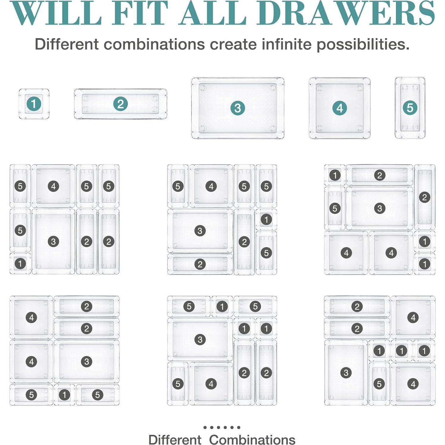 Juego de organizadores de cajones 16 piezas StorMiracle