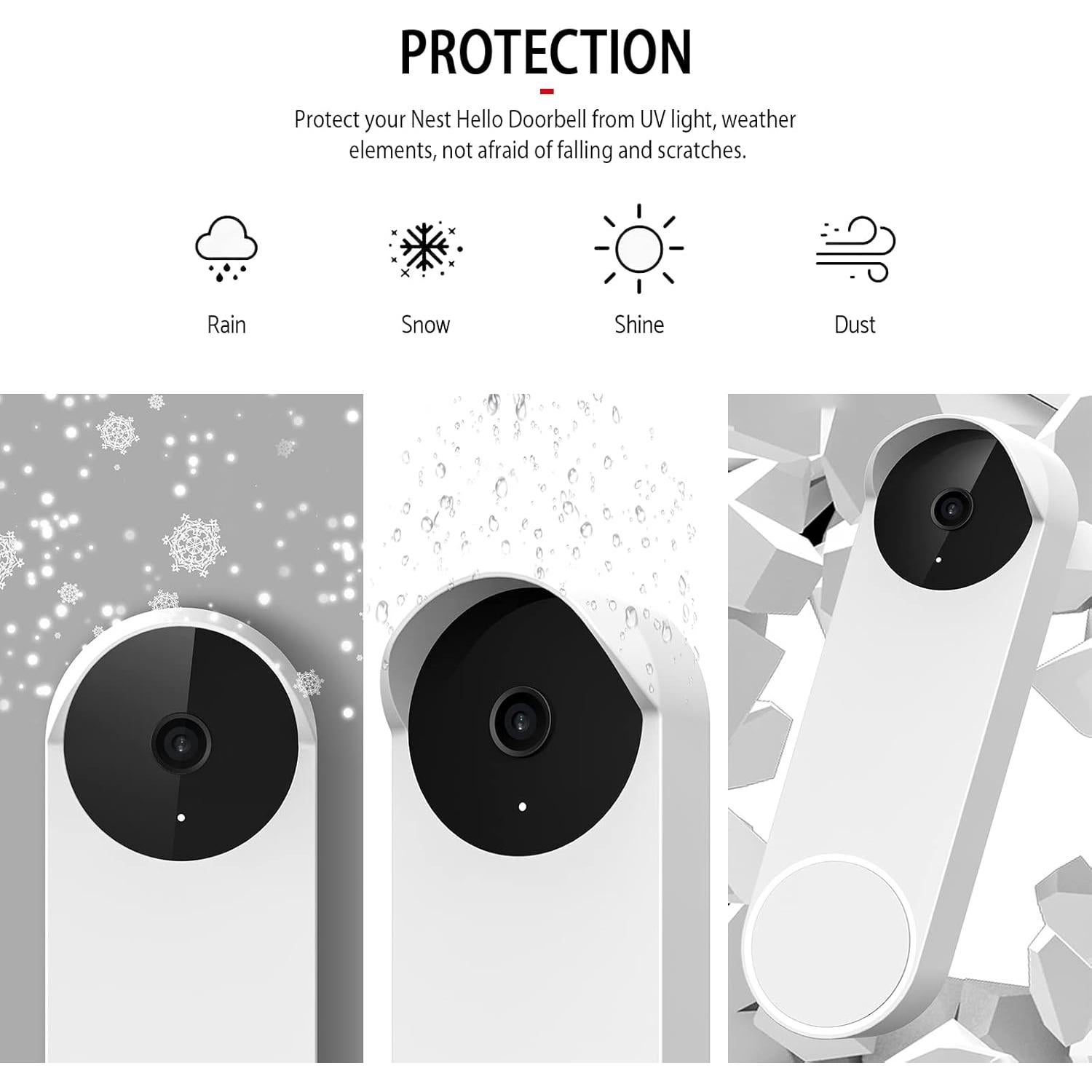 Funda de silicona para timbre Google Nest Hello 2ª gen blanca