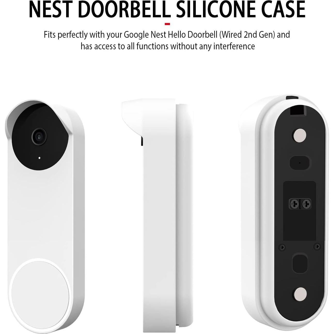 Funda de silicona para timbre Google Nest Hello 2ª gen blanca