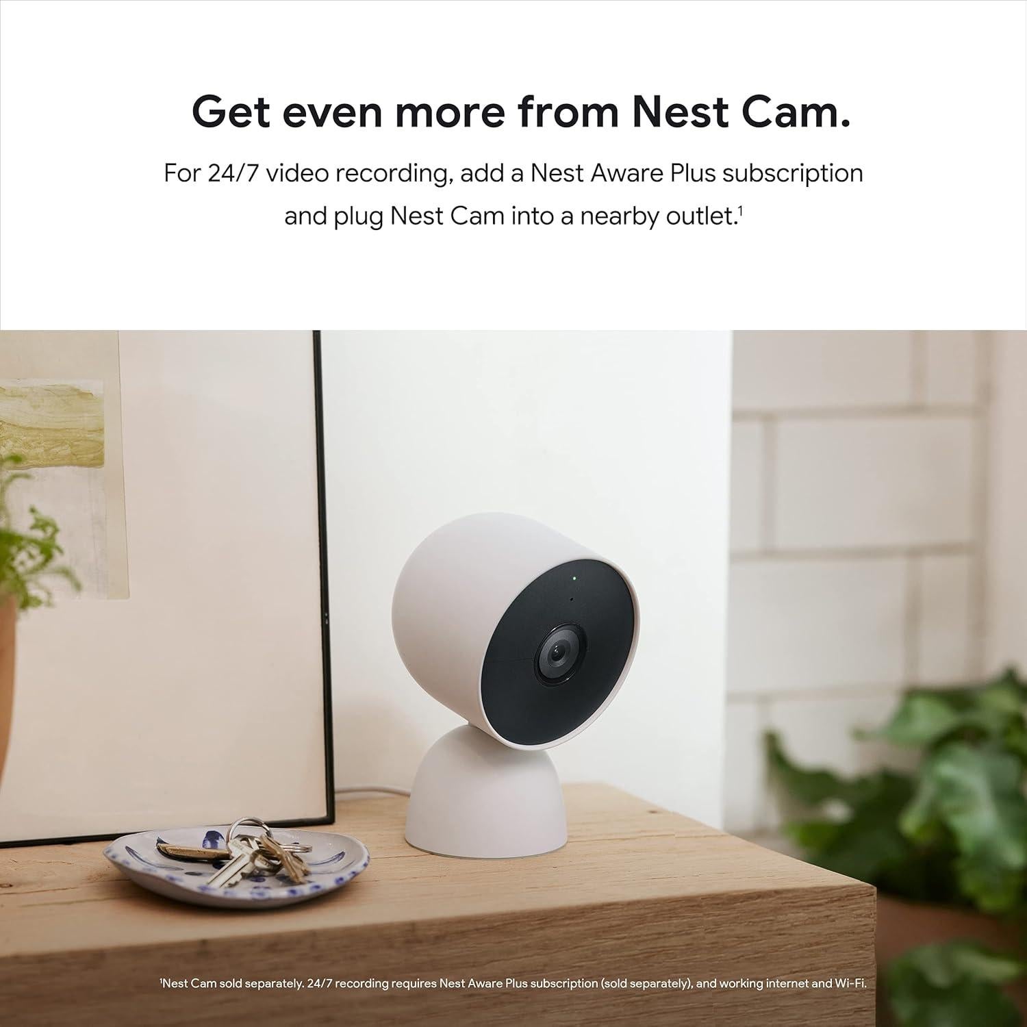 Soporte de mesa para Nest Cam Google - Cable incluido - Nieve