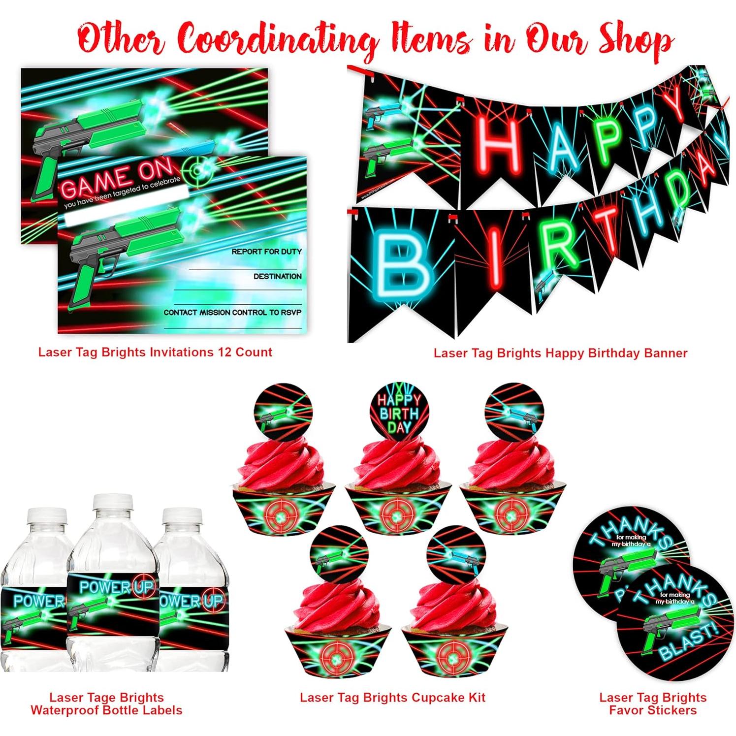 Decoraciones para Cupcakes Laser Tag - 48 Piezas - POP parties Ink