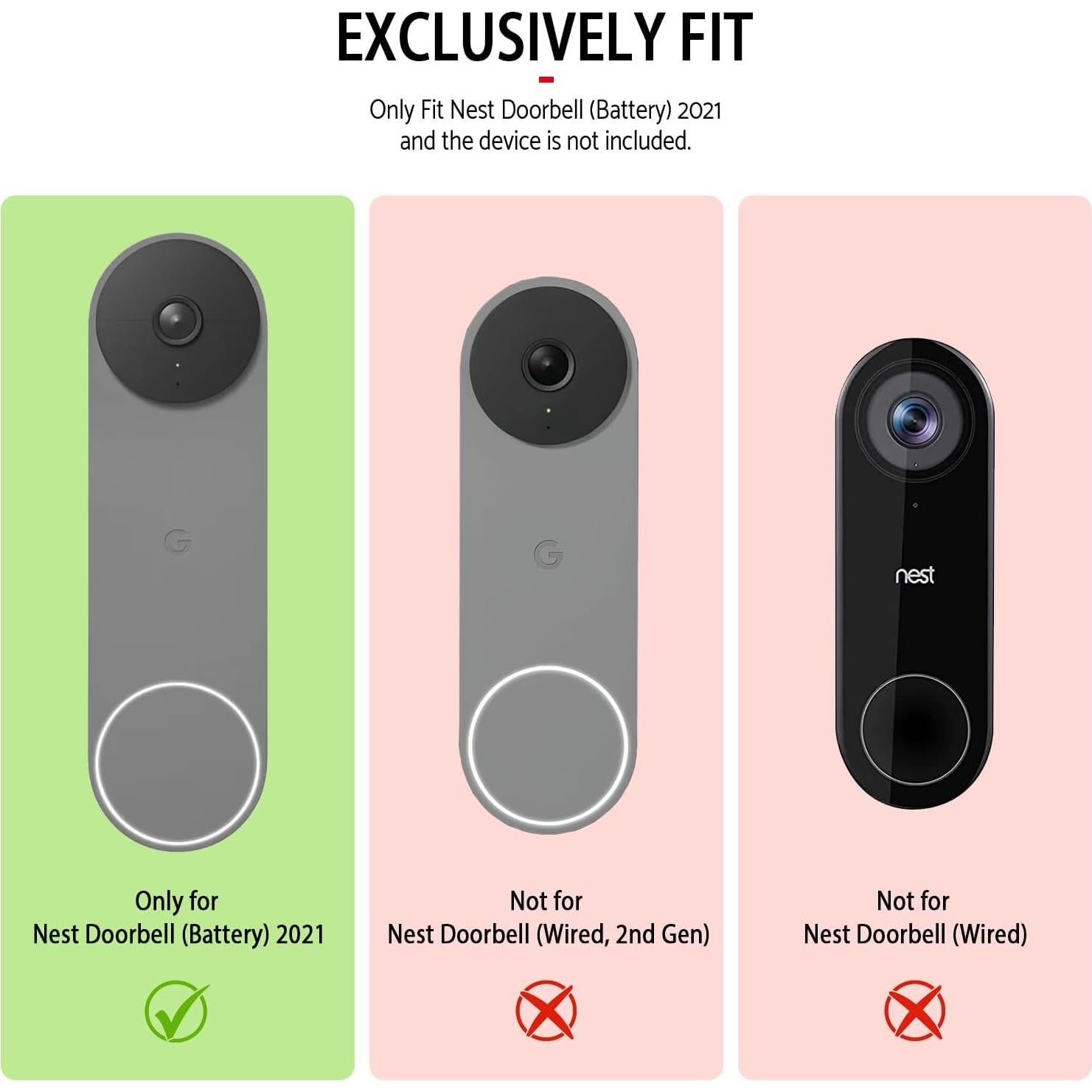 Funda de Silicona para Timbre Google Nest Hello 2021 - Negro