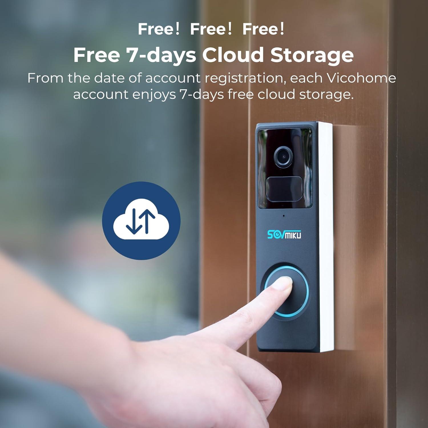 Timbre de Video Inalámbrico Sovmiku D2A 2K IP65